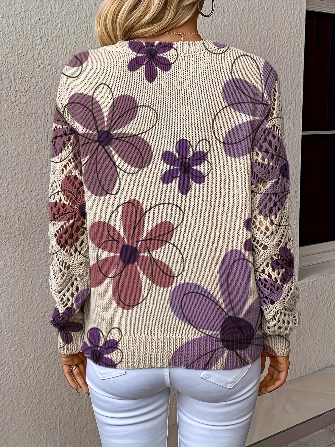 Lange™ | Tyylikäs V-pääntie Pitkähihainen Paita Kukkakuviolla, Boheemi Tyyli