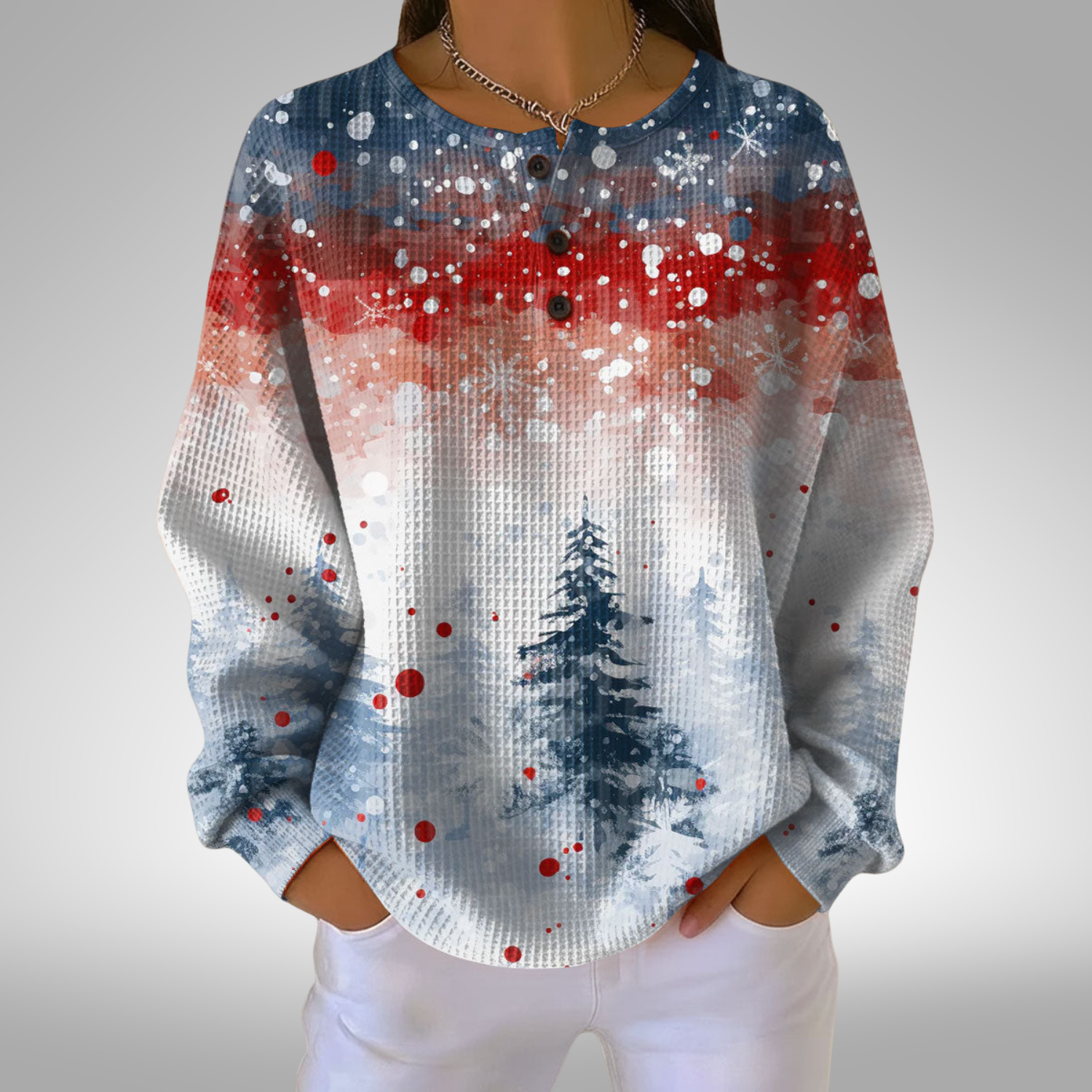 Alva | Joulupaita pehmeällä kuusikuvioinnilla