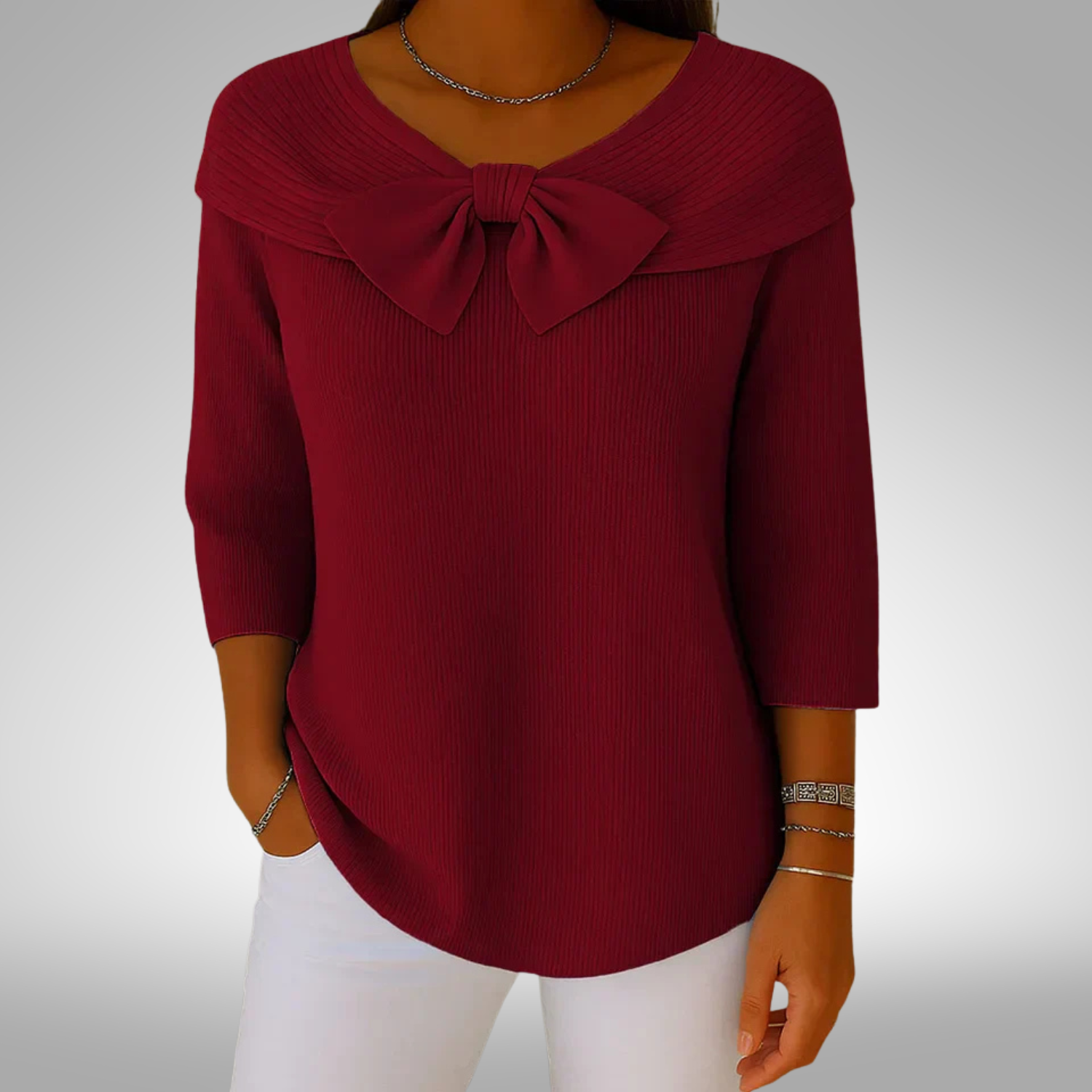 Ilona | Naisten villapaita rusetilla